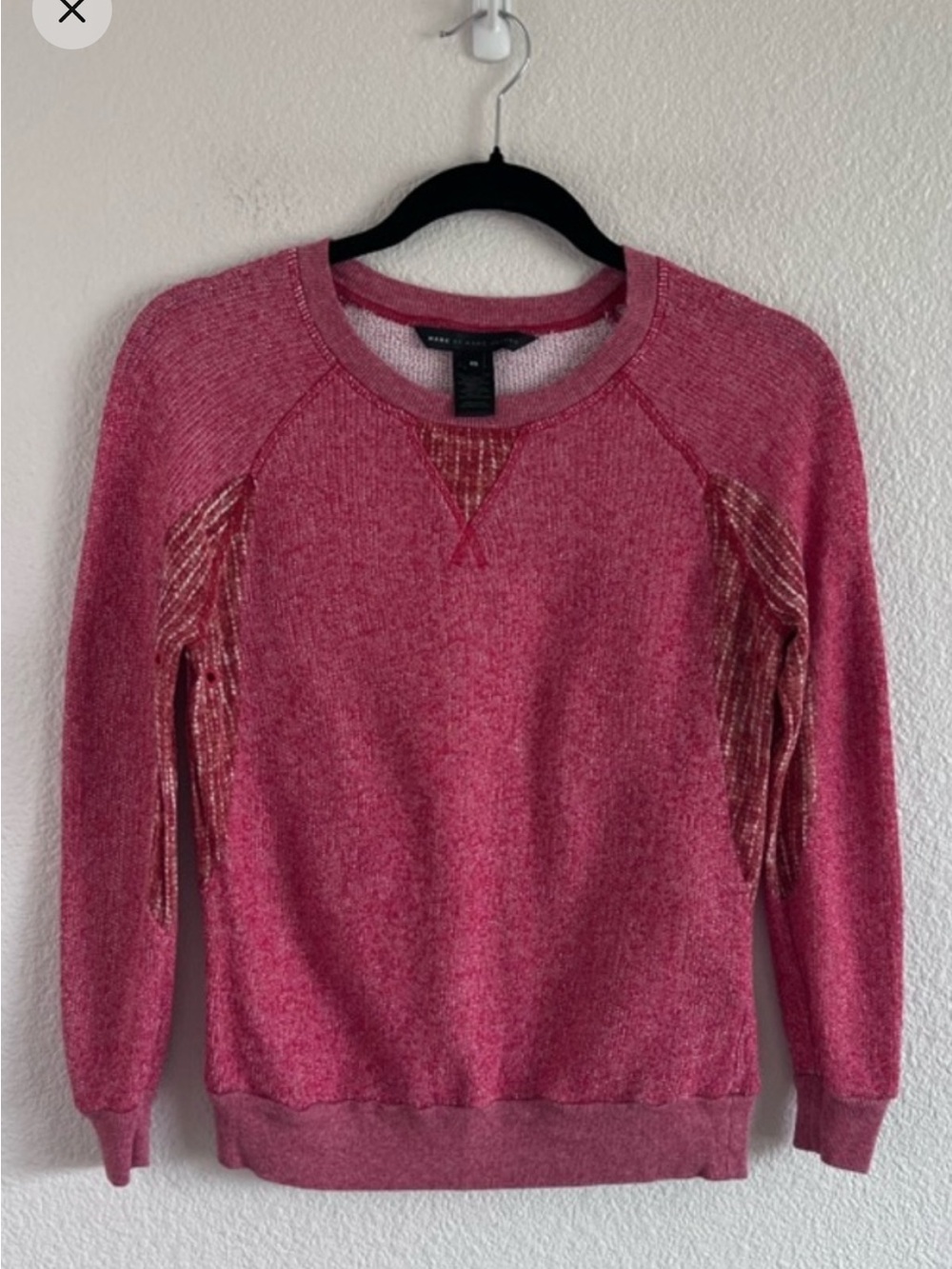 Marc by Marc‎ Jacobs Women's Crew Neck Textured Side Panels Terry Sweatshirt
